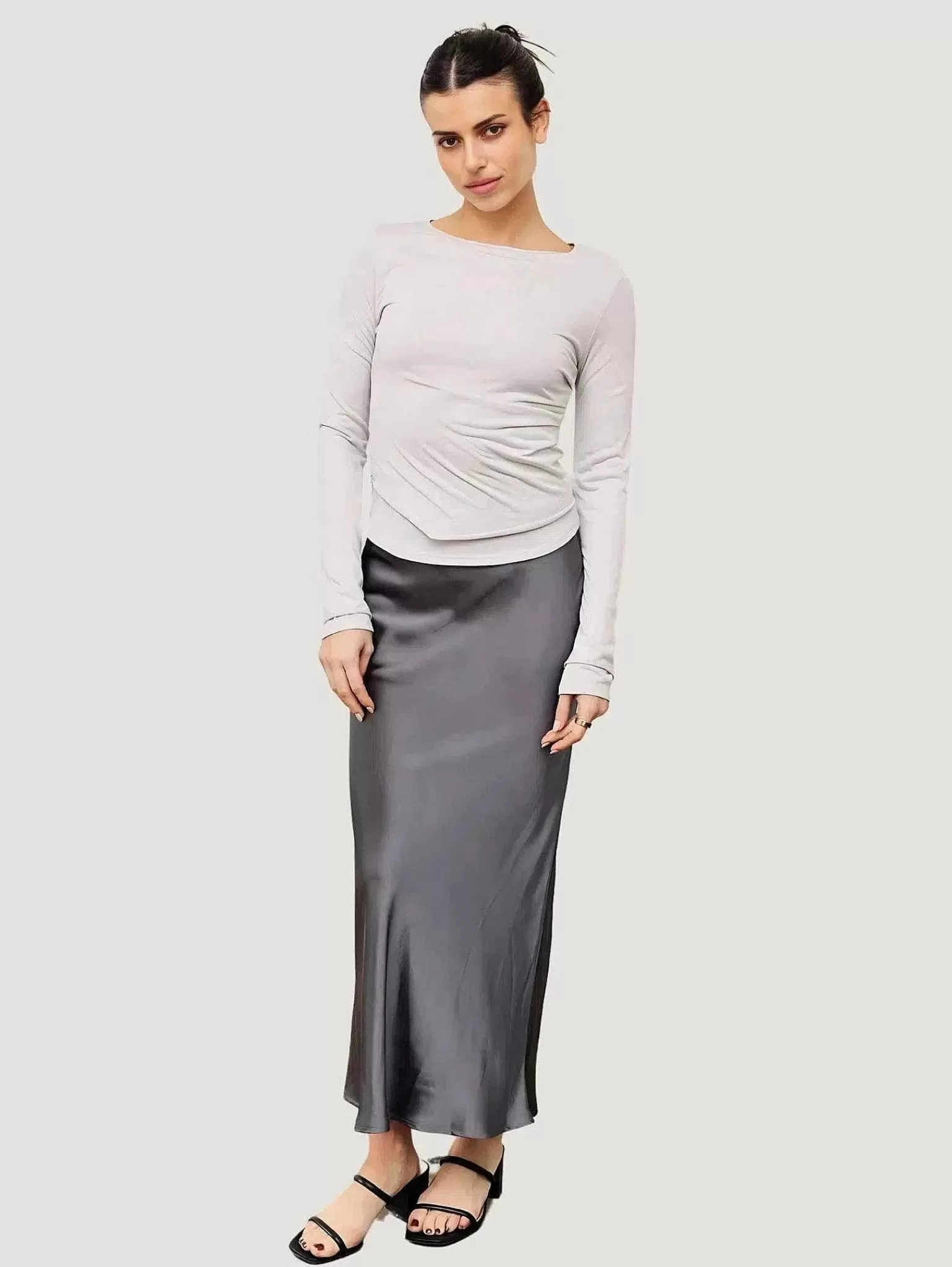 Shop Valerie Satin Maxi Skirt Women Skirts