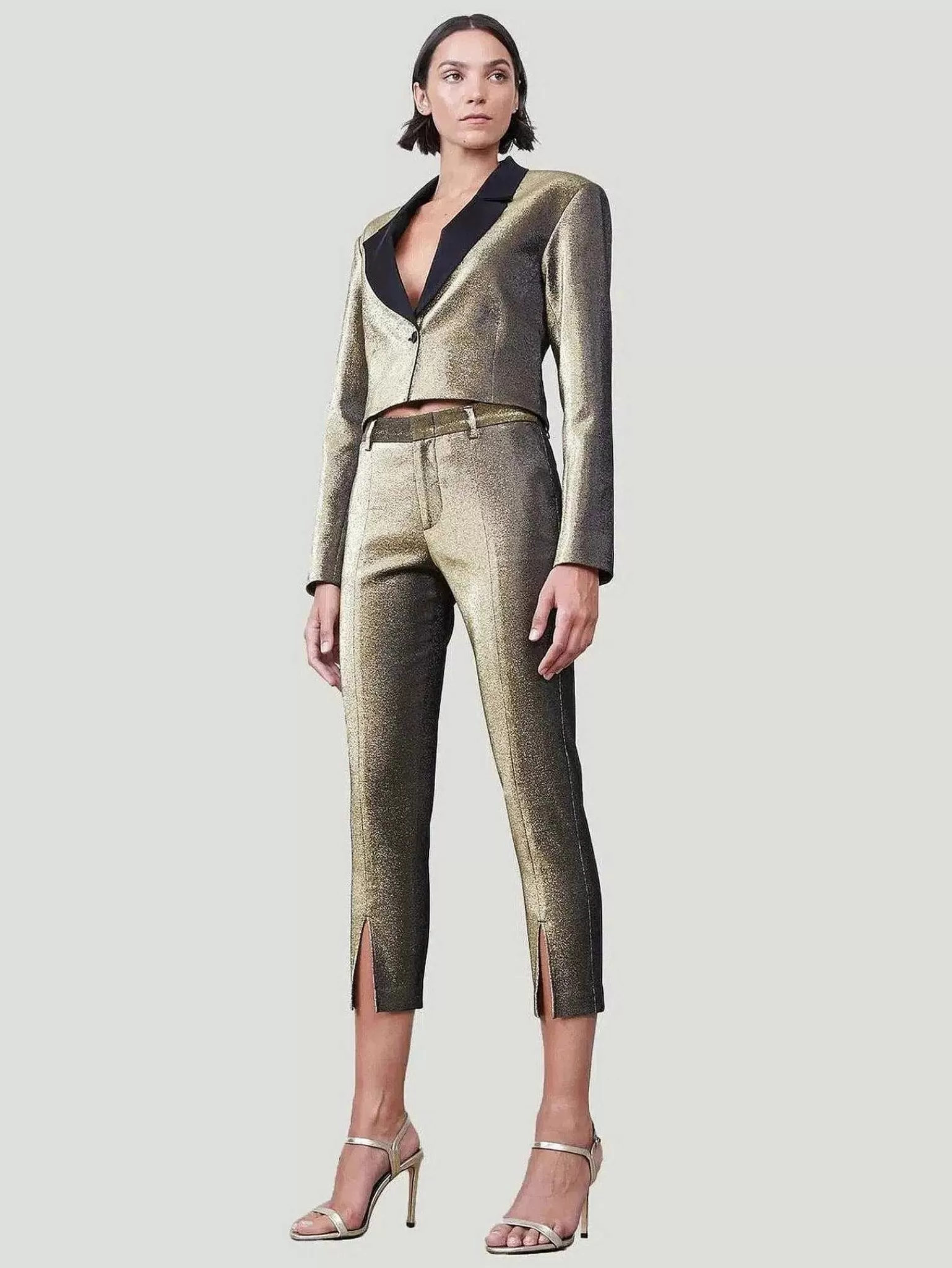 Best Sale Dylan Metallic Cropped Blazer Women Blazers