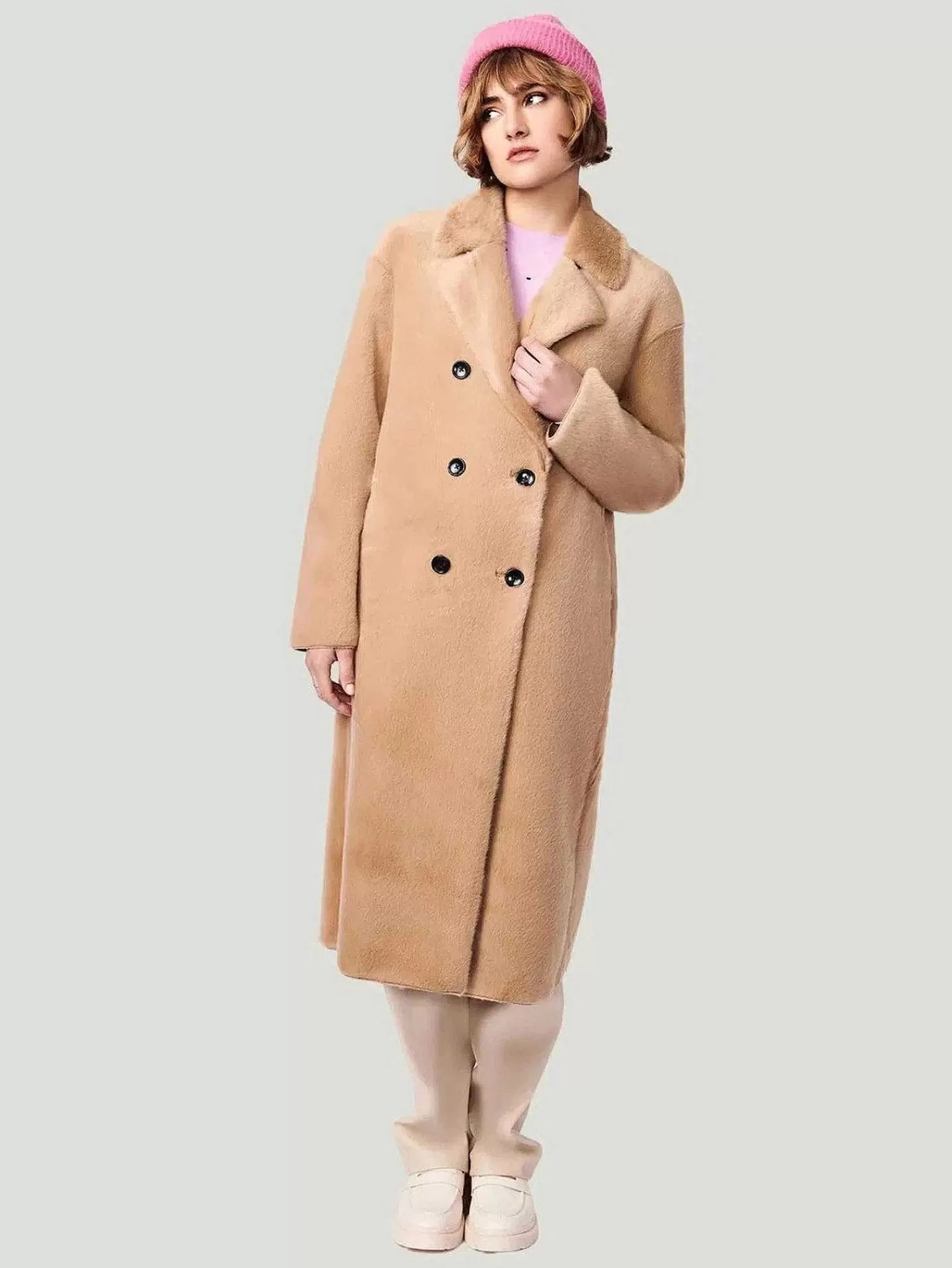 Cheap Bernie Long Shearling Peacoat Women Coats