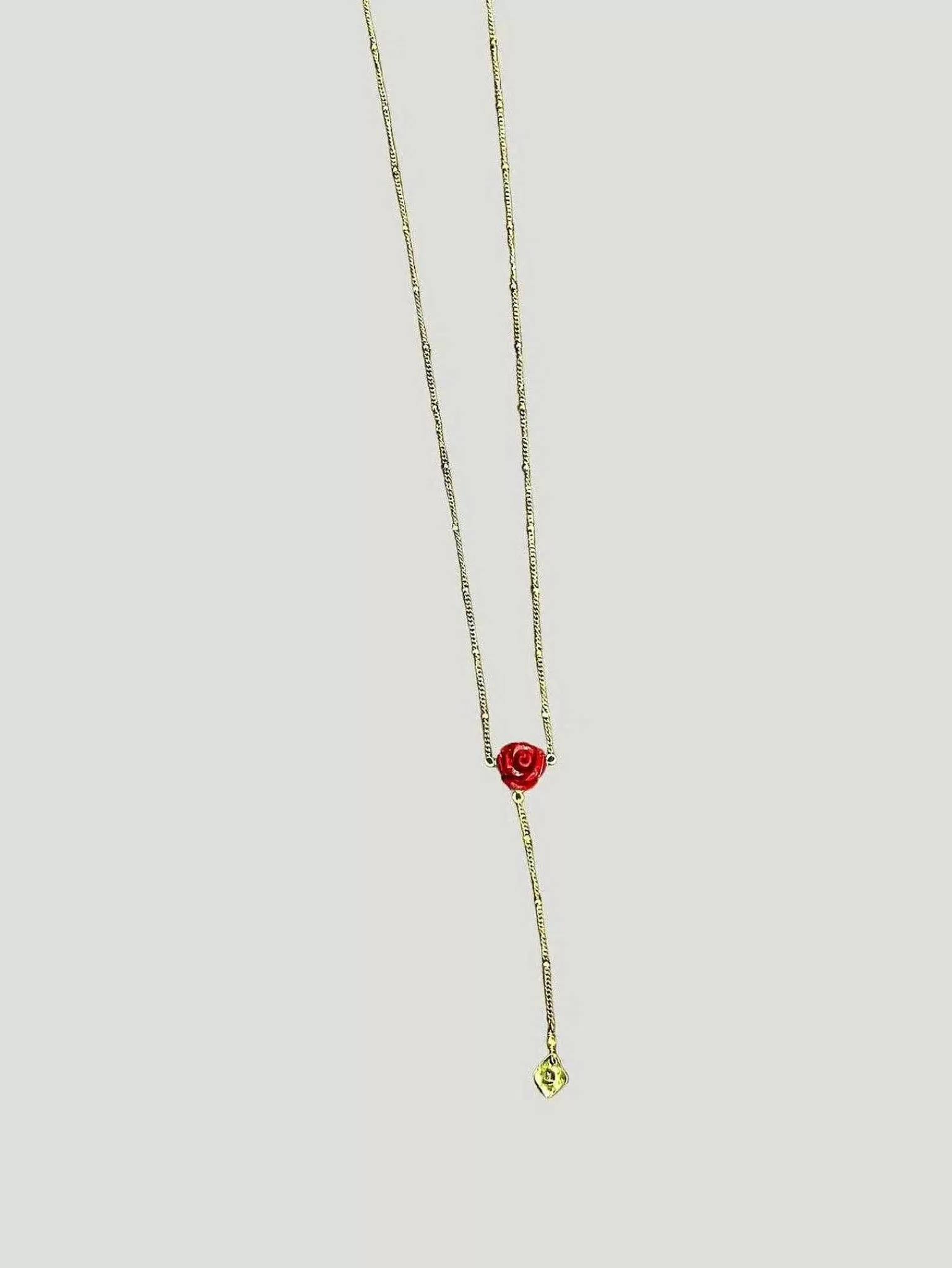 Flash Sale Red Rose Lariat Necklace Women Jewelry