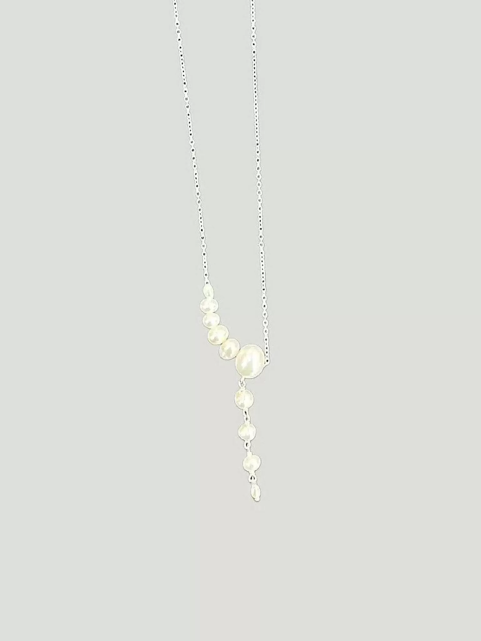 Sale White Pearl Lariat Necklace Women Jewelry