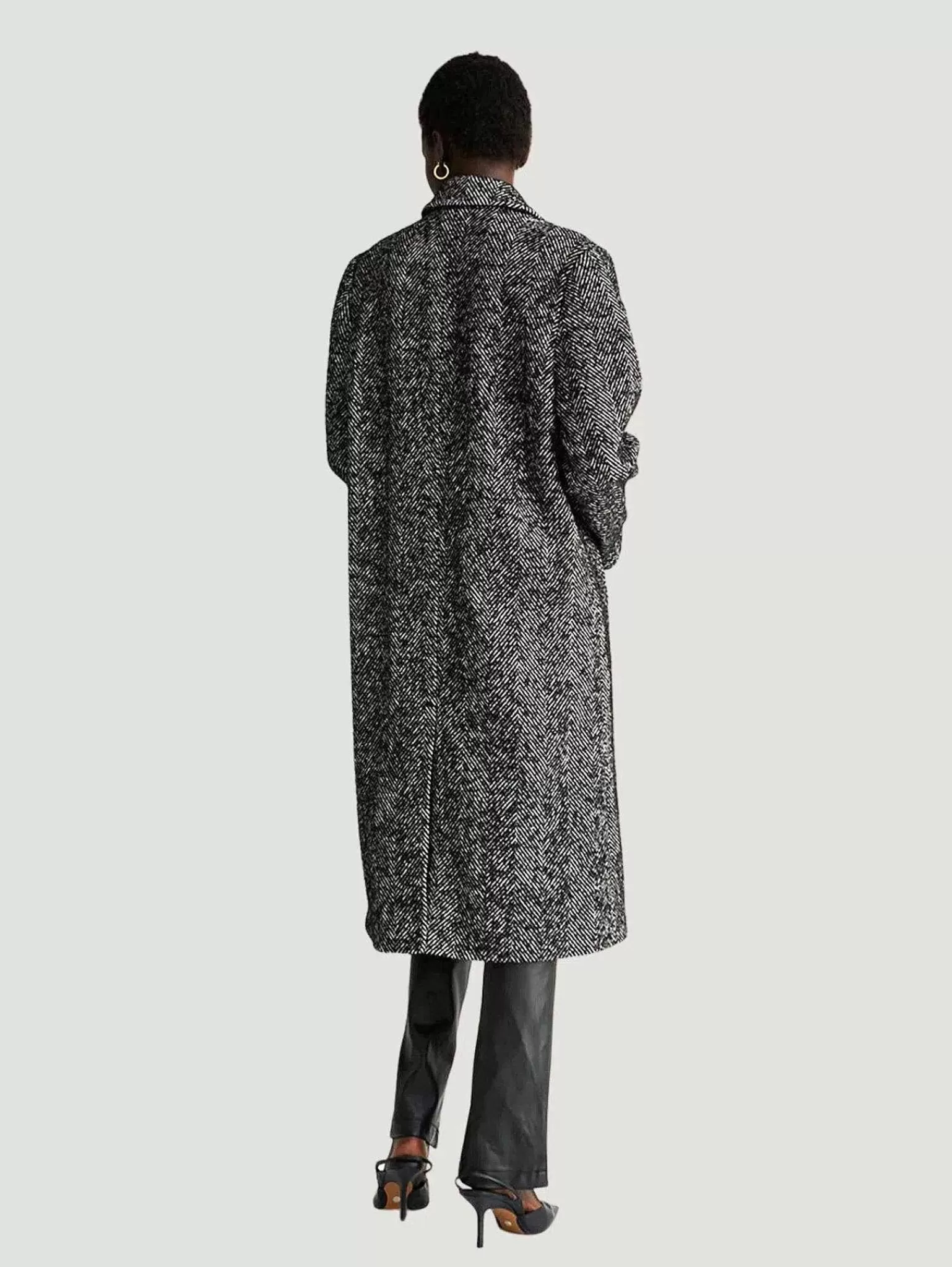 Shop Double Breasted Herringbone Coat Women Coats