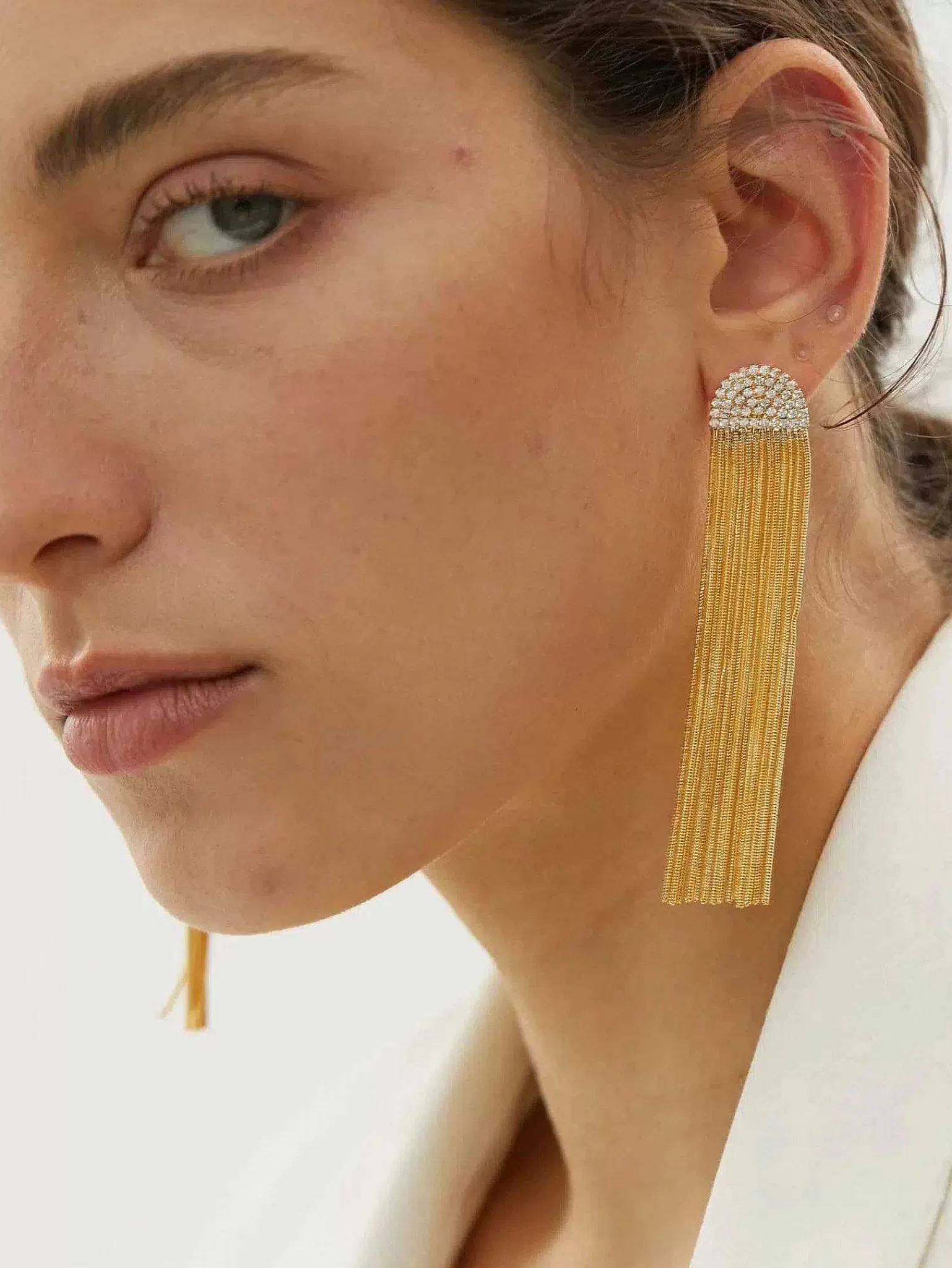 Online 18K Gold Plated Tassel Earrings Women Jewelry