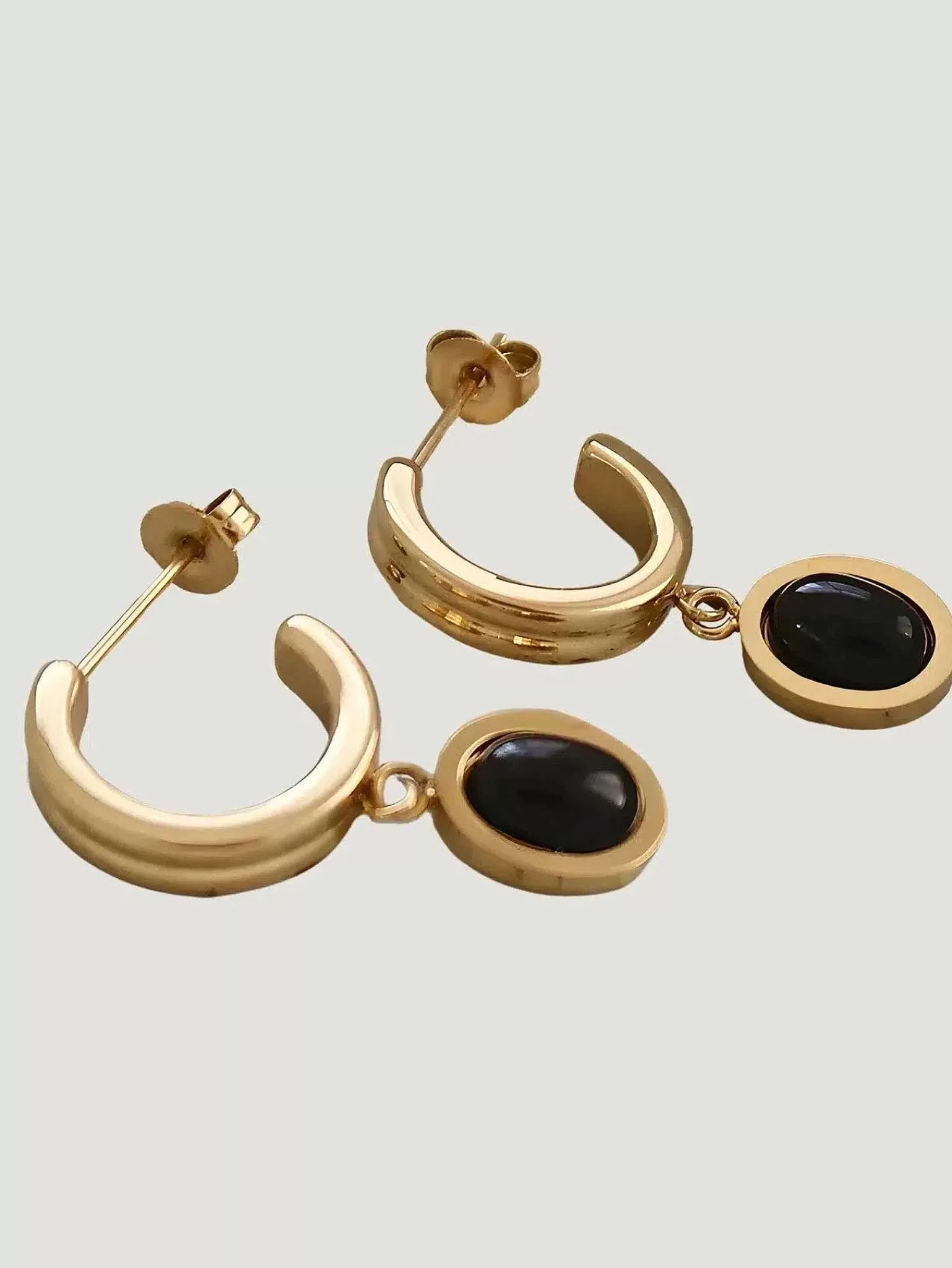 Sale Black Onyx Gemstone Drop Earrings Women Jewelry