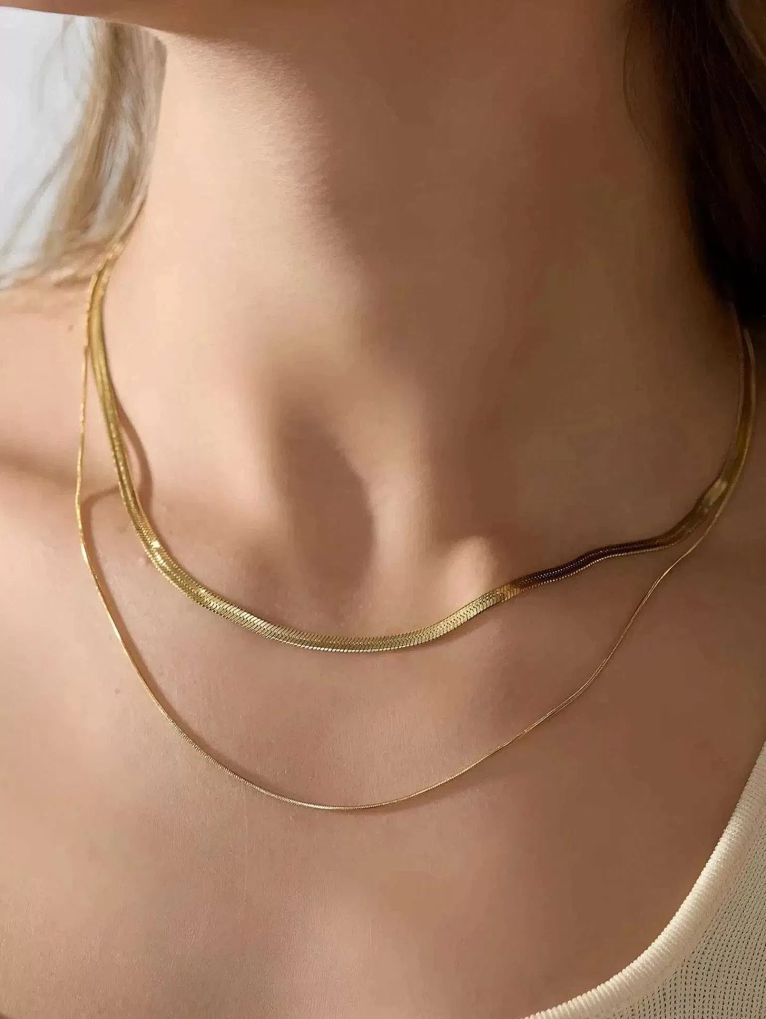 Best Double Layer Snake Chain Necklace Women Jewelry