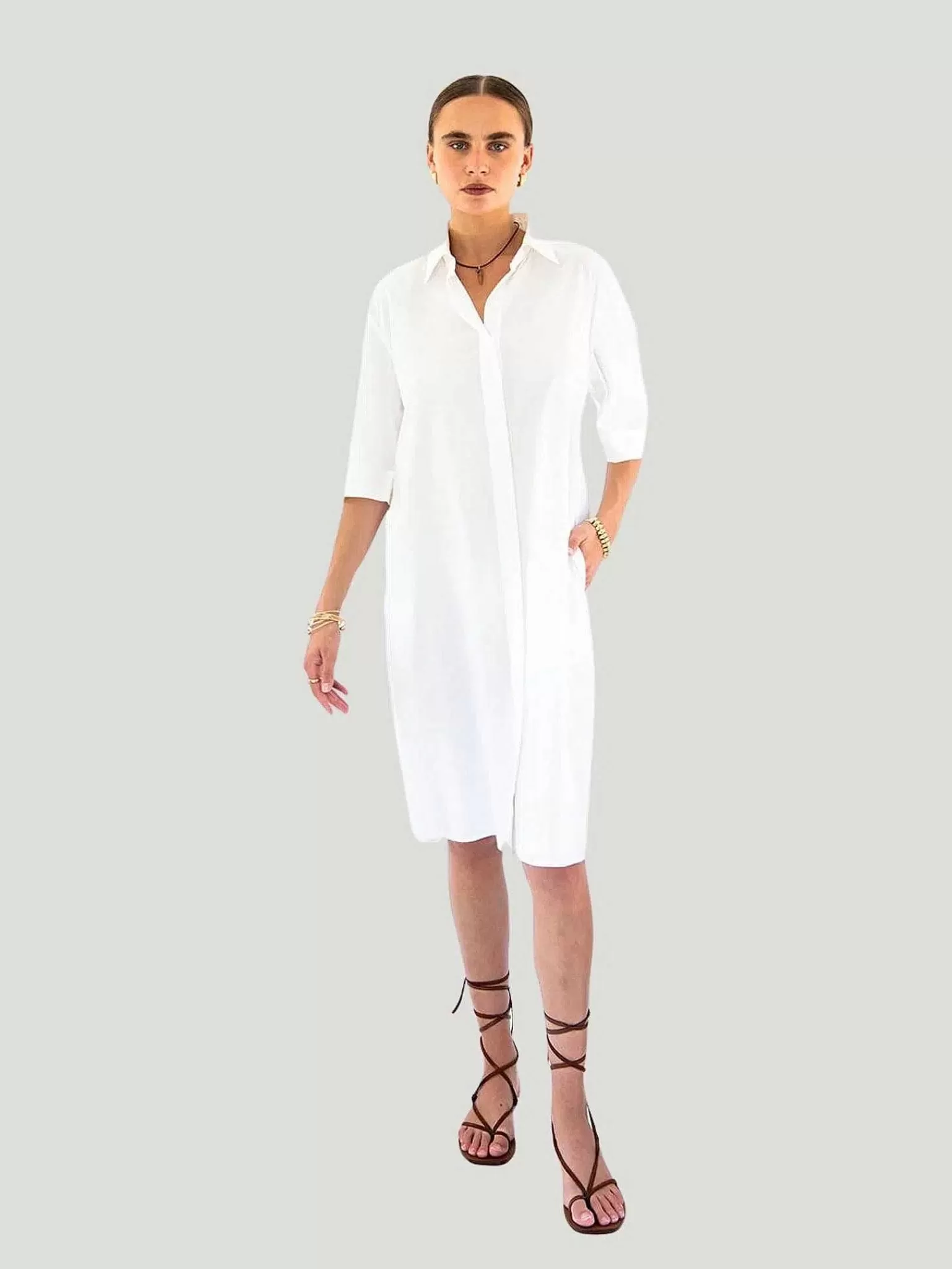 Cheap Chloe Shirt Dress Women Midi