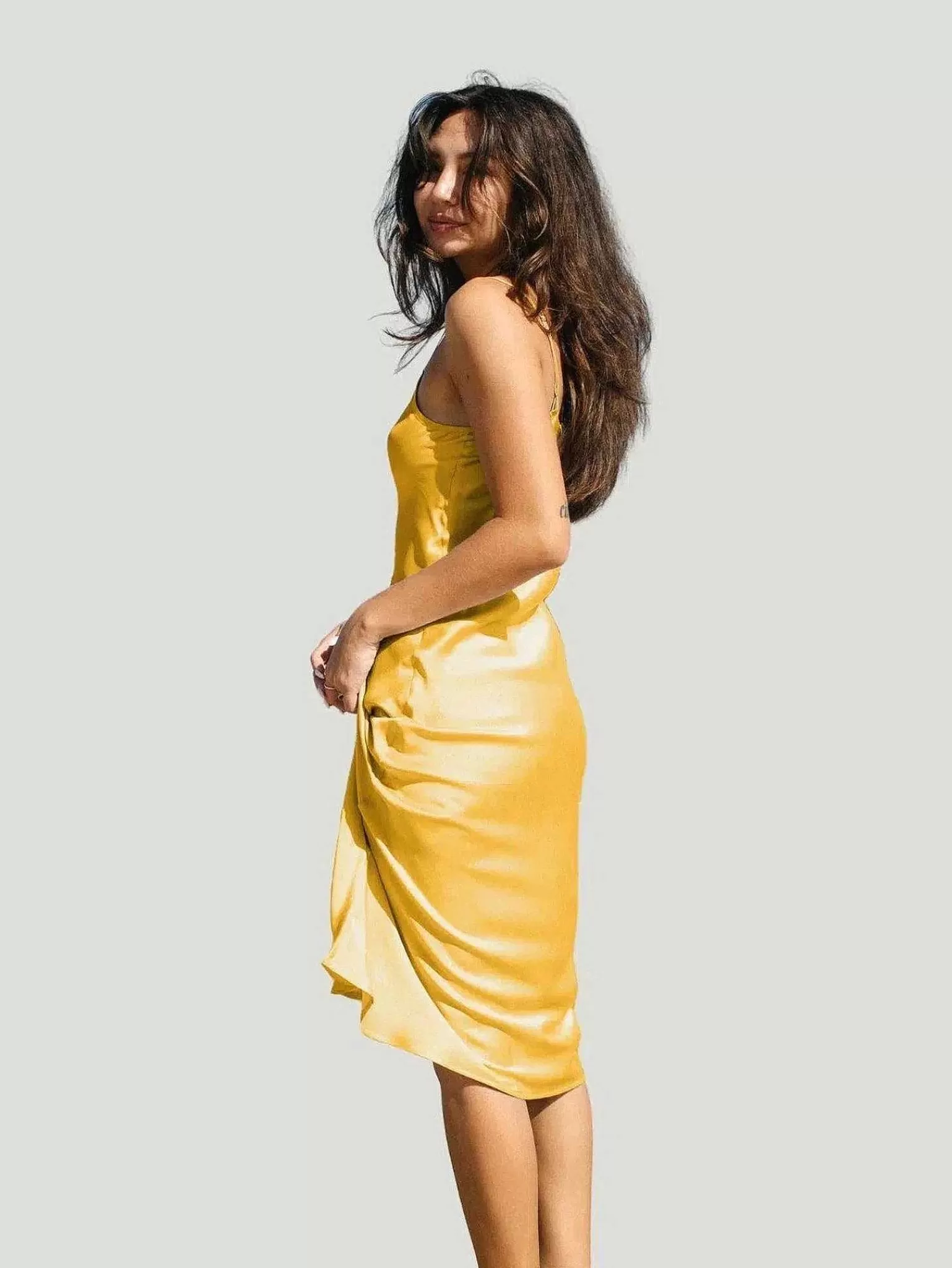 Flash Sale Sundrop Silk Slip Dress Women Midi