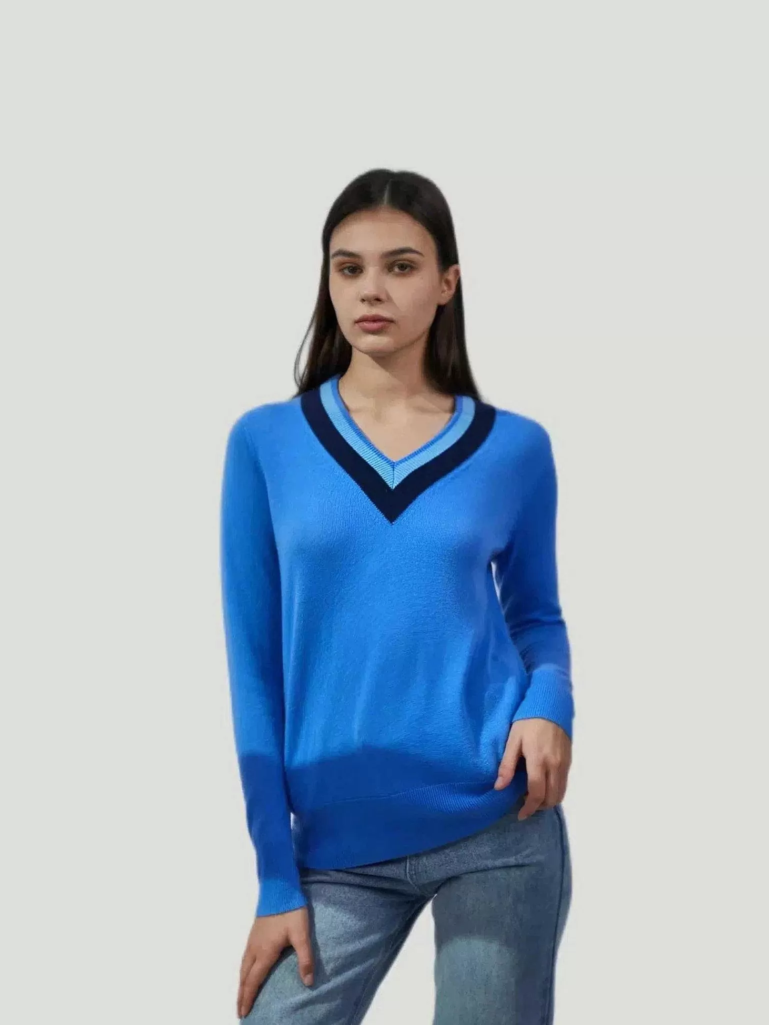 Best Contrasting Cashmere Sweater Women Sweaters