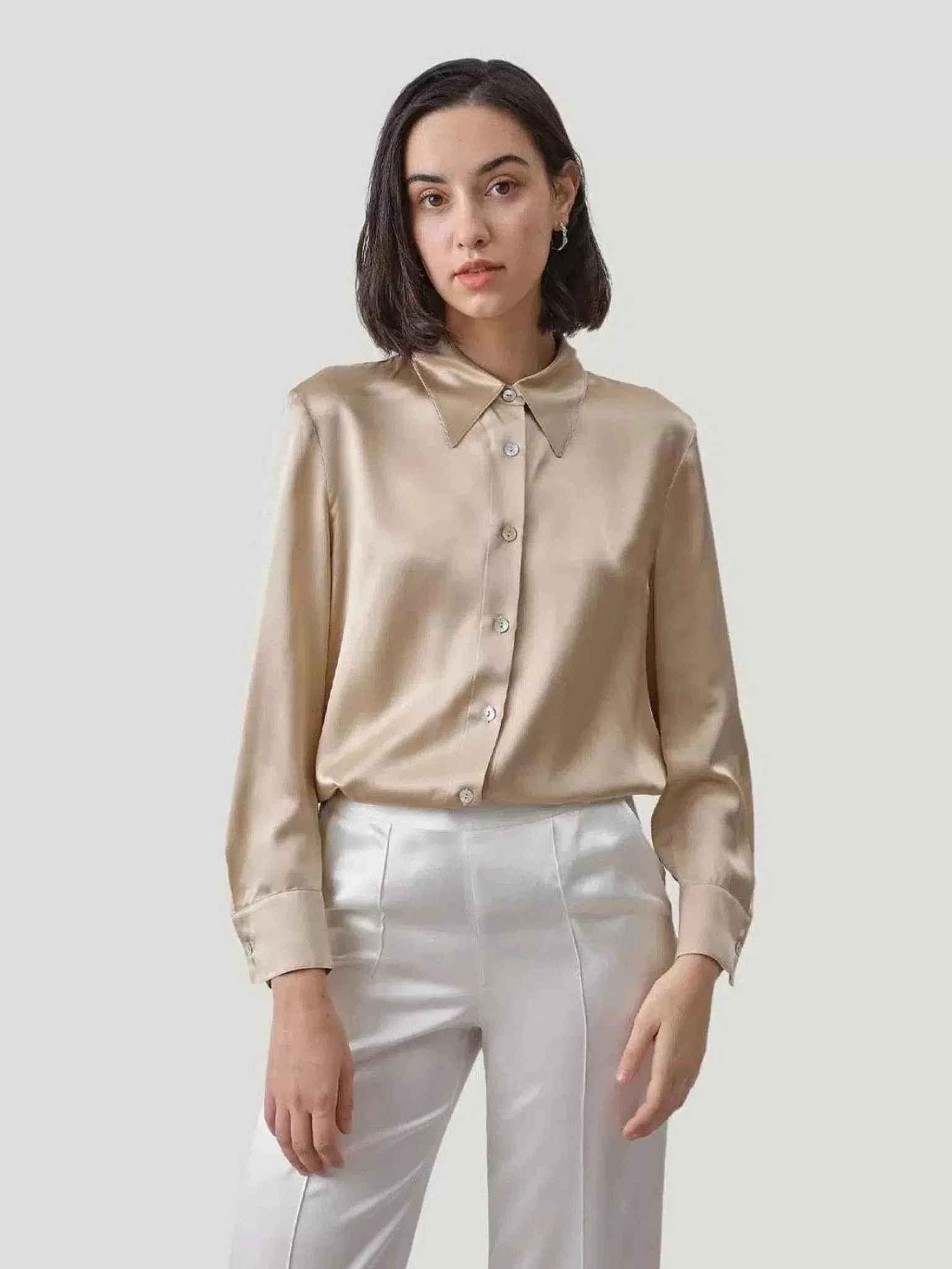 Online Button Up Silk Blouse Women Blouses