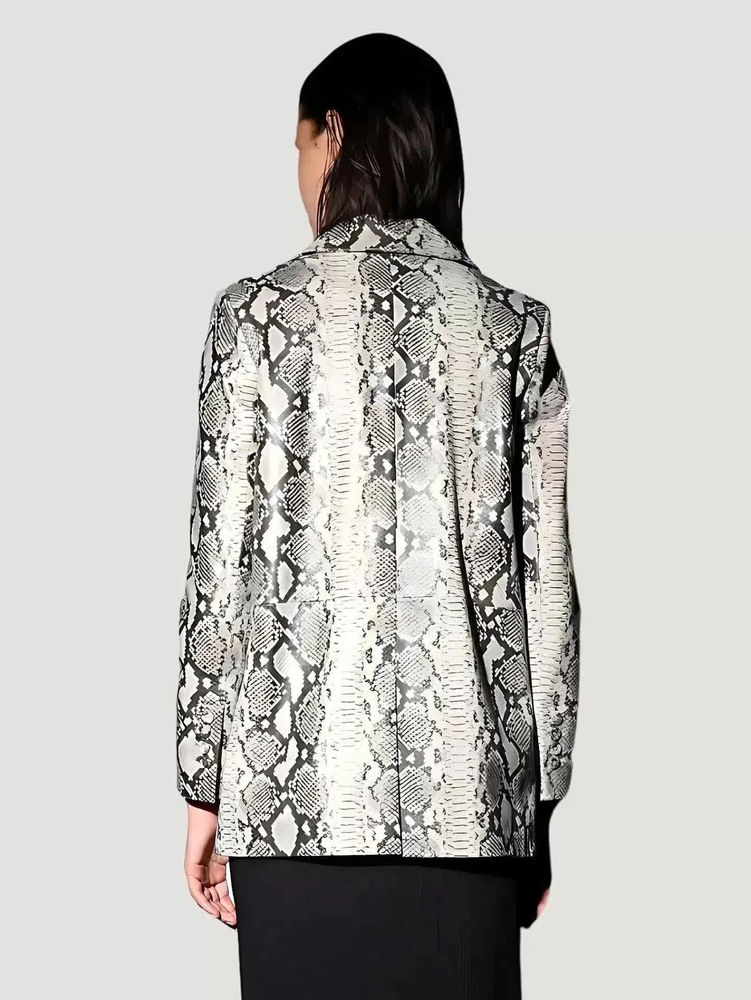 Best Kiki Grey Snake Blazer Women Jackets